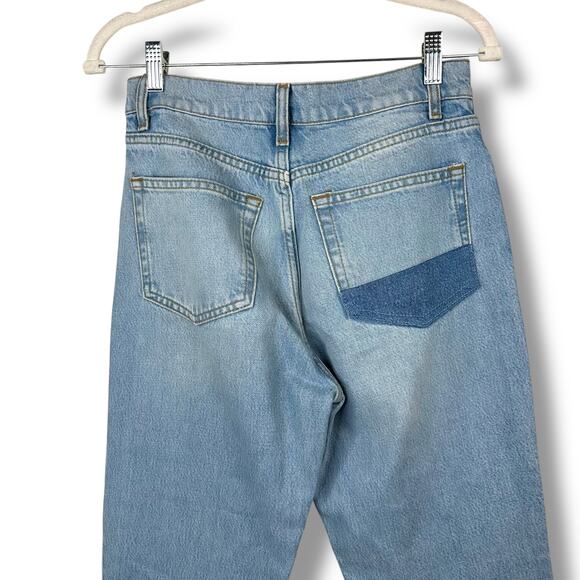 Reformation Tahoe Cynthia Patch High Rise Straight Button Fly Denim Jeans - Picture 11 of 15